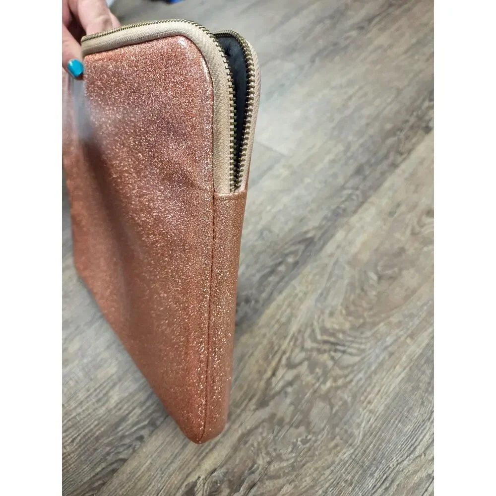 Kate Spade New York Rose Gold Glitter Sleeve for 13” Laptop Padded Zippered